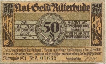 Ritterhude - Gemeinde - 1921 - 50 Pfennig 