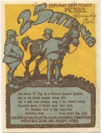 Röbel - Stadt - - 28.2.1922 - 25 Pfennig 