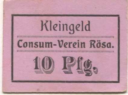 Rösa (heute: Muldestausee) - Consum-Verein EGmbH - -- - 10 Pfennig 