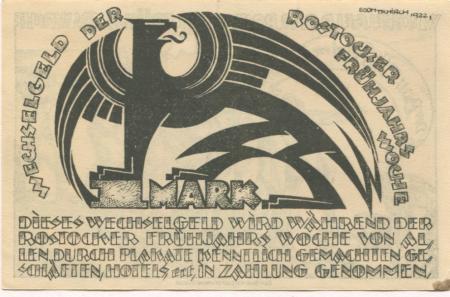 Rostock - Rostocker Frühjahrswoche - 1922 - 1 Mark 