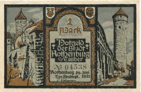 Rothenburg - Stadt - 24.6.1921 - 1 Mark 
