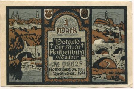 Rothenburg - Stadt - 24.6.1921 - 1 Mark 