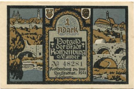 Rothenburg - Stadt - 24.6.1921 - 1 Mark 