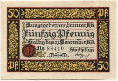 Rottweil - Stadt - Januar 1918 - 31.12.1919 - 50 Pfennig 