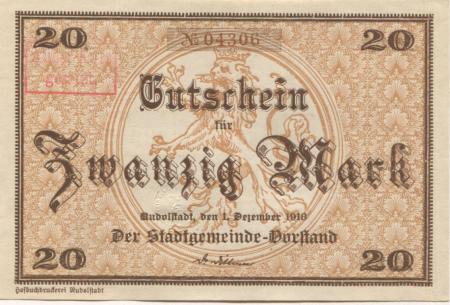 Rudolstadt - Stadt - 1.12.1918 - 20 Mark 
