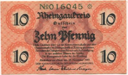 Rüdesheim - Rheingaukreis - 28.11.1919 - 10 Pfennig 