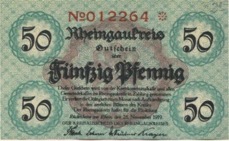 Rüdesheim - Rheingaukreis - 28.11.1919 - 50 Pfennig 