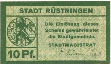 Rüstringen (heute: Wilhelmshaven) - Stadt - -- - 10 Pfennig 