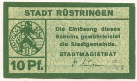 Rüstringen (heute: Wilhelmshaven) - Stadt - -- - 10 Pfennig 