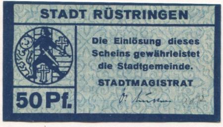 Rüstringen (heute: Wilhelmshaven) - Stadt - -- - 50 Pfennig 