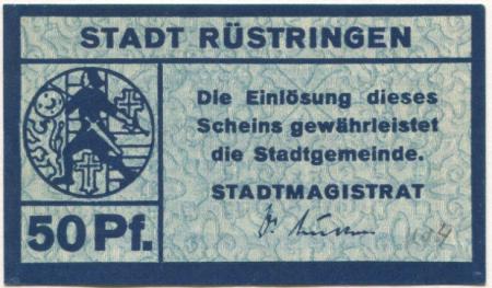 Rüstringen (heute: Wilhelmshaven) - Stadt - -- - 50 Pfennig 