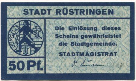 Rüstringen (heute: Wilhelmshaven) - Stadt - -- - 50 Pfennig 