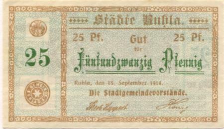 Ruhla - Städte - 15.9.1918 - 25 Pfennig 