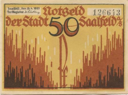Saalfeld - Stadt - 15.4.1921 - 50 Pfennig 