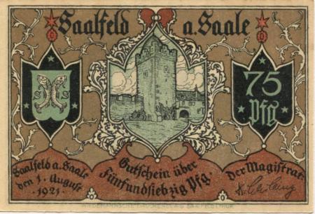 Saalfeld - Stadt - 1.8.1921 - 50 Pfennig 