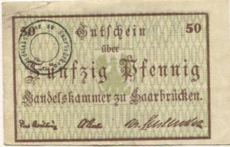 Saarbrücken - Handelskammer - -- - 50 Pfennig 