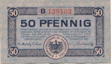 Saarbrücken - Handelskammer - 13.12.1916 - 50 Pfennig 