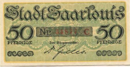 Saarlouis - Stadt - 1.12.1918 - 50 Pfennig 