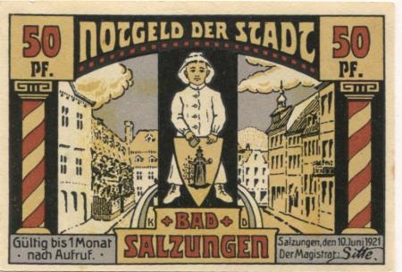 Salzungen (Bad) - Stadt - 10.6.1921 - 50 Pfennig 