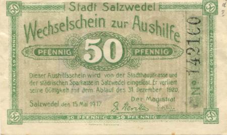 Salzwedel - Stadt - 15.5.1917 - 31.12.1920 - 50 Pfennig 