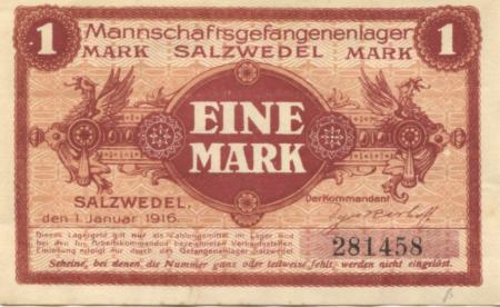 Salzwedel - Mannschafts-Gefangenenlager - 1.11.1916 - 1 Mark 