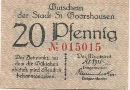 Sankt Goarshausen - Stadt - -- - 20 Pfennig 