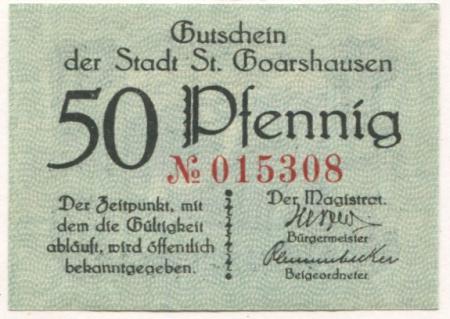 Sankt Goarshausen - Stadt - -- - 50 Pfennig 