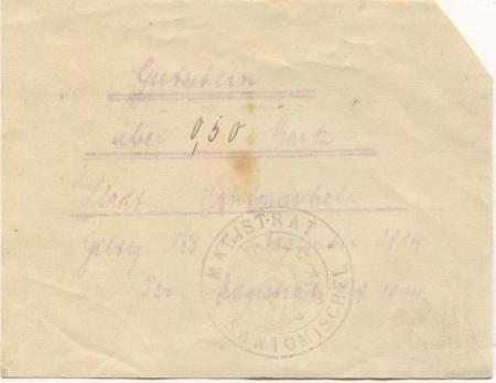 Santomischel (heute: PL-Zaniemysl) - Stadt - 1.8.1914 - 31.12.1914 - 0.50 Mark 