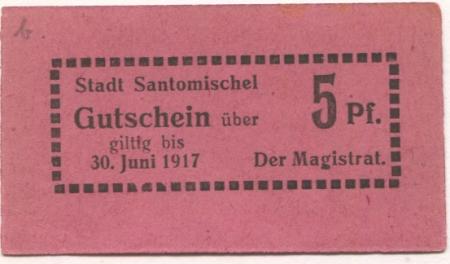 Santomischel (heute: PL-Zaniemysl) - Stadt - - 30.6.1917 - 5 Pfennig 