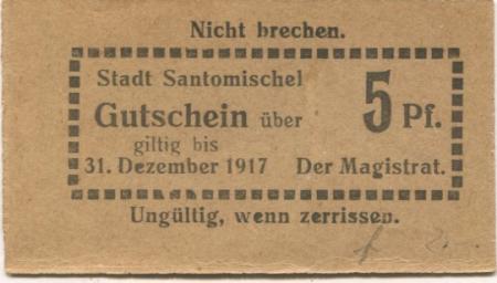 Santomischel (heute: PL-Zaniemysl) - Stadt - - 31.12.1917 - 5 Pfennig 