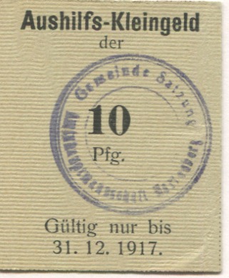 Satzung (heute: Marienberg) - Gemeinde - - 31.12.1917 - 10 Pfennig 