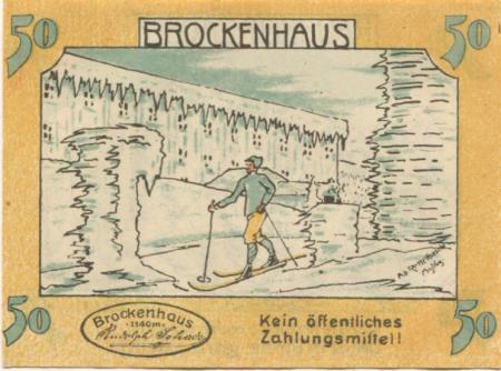 Schierke (heute: Wernigerode) - Schade, Rudolph, Brockenhaus - -- - 50 Pfennig 
