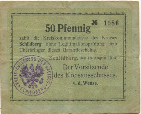 Schildberg  (heute: PL-Ostrzeszow) - Kreis - 18.8.1914 - 50 Pfennig 