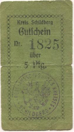 Schildberg (heute: PL-Ostrzeszow) - Kreis - - 1.6.1917 - 5 Pfennig 