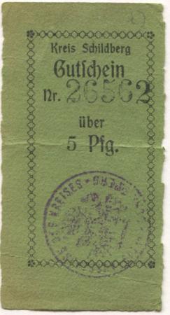 Schildberg (heute: PL-Ostrzeszow) - Kreis - - 1.6.1917 - 5 Pfennig 