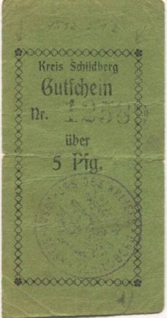 Schildberg (heute: PL-Ostrzeszow) - Kreis - - 1.6.1917 - 5 Pfennig 
