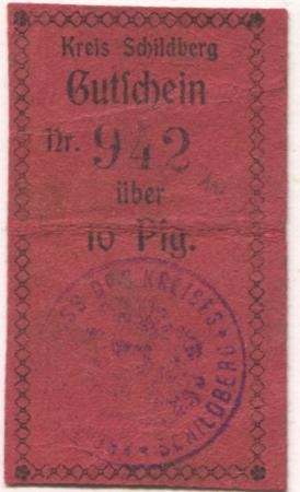 Schildberg (heute: PL-Ostrzeszow) - Kreis - - 1.6.1917 - 10 Pfennig 