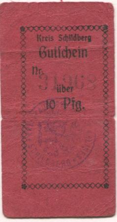 Schildberg (heute: PL-Ostrzeszow) - Kreis - - 1.6.1917 - 10 Pfennig 