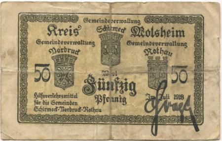 Schirmeck - Gemeinde - Juli 1918 - 50 Pfennig 
