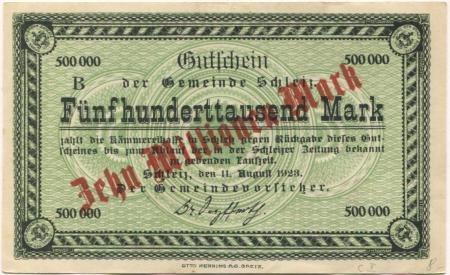 Schleiz - Stadt - 11.8.1923 - 10 Millionen Mark 