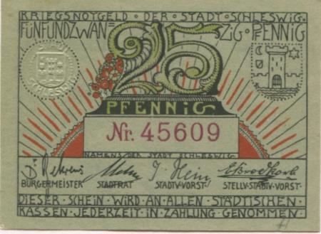 Schleswig - Stadt - -- - 25 Pfennig 