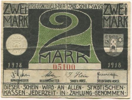 Schleswig - Stadt - 1918 - 2 Mark 
