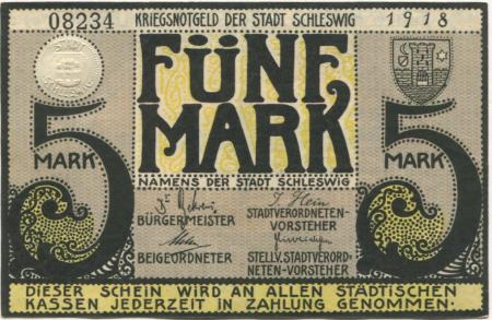 Schleswig - Stadt - 1918 - 5 Mark 
