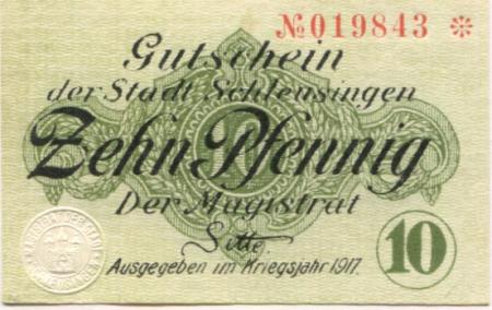 Schleusingen - Stadt - 1917 - 10 Pfennig 