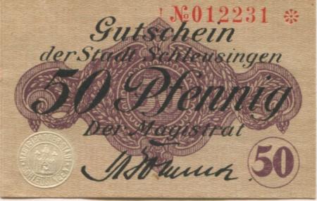 Schleusingen - Stadt - -- - 50 Pfennig 