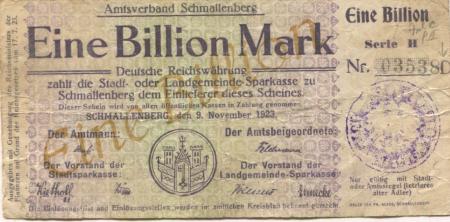 Schmallenberg - Amtsverband - 9.11.1923 - 1 Billion Mark 