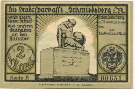 Schmiedeberg (heute: PL-Kowary) - Denkmalsausschuss -  -- - 2 Mark 