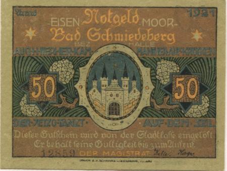 Schmiedeberg (Bad) - Stadt - 1921 - 50 Pfennig 