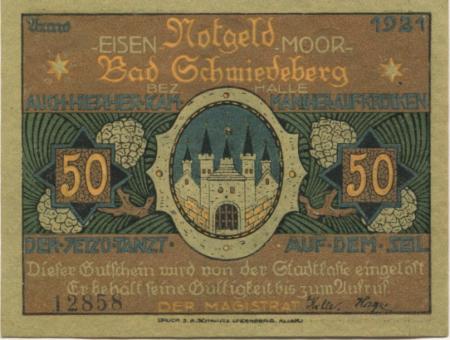 Schmiedeberg (Bad) - Stadt - 1921 - 50 Pfennig 