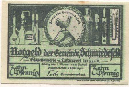 Schmiedefeld (heute: Suhl) - Gemeinde - -- - 10 Pfennig 